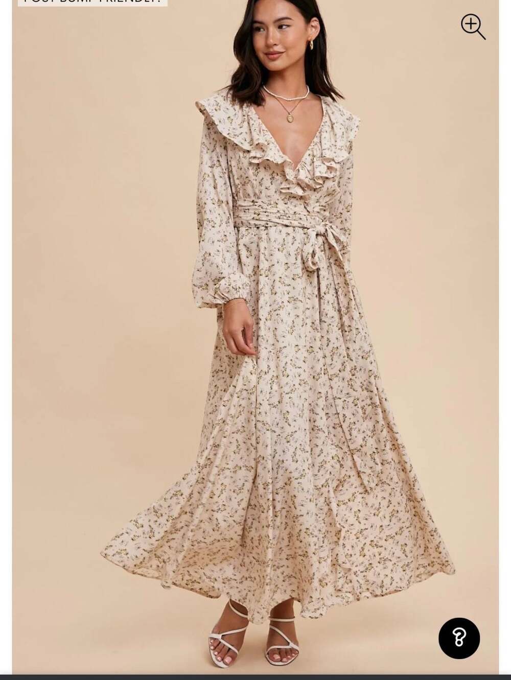 In Loom Floral Ruffle Maxi Dress Size S